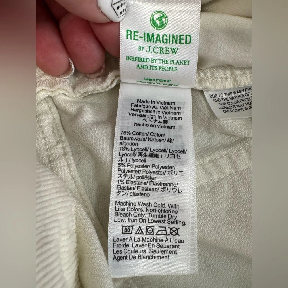 J Crew Corduroy Wide Leg High Waist Trouser Pants Cream Size 29 Style BT922 - Picture 6 of 10